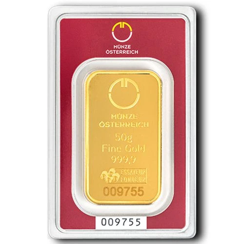 50 gram Gold  Austrian Mint Bar