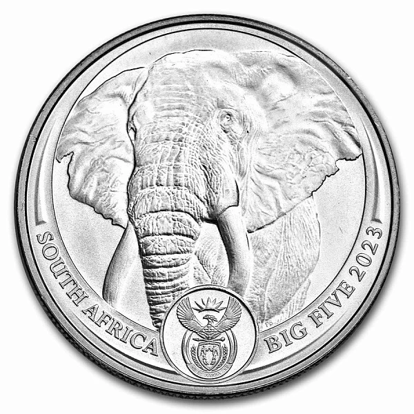 20 rand South Africa Elephant 1 oz platinum